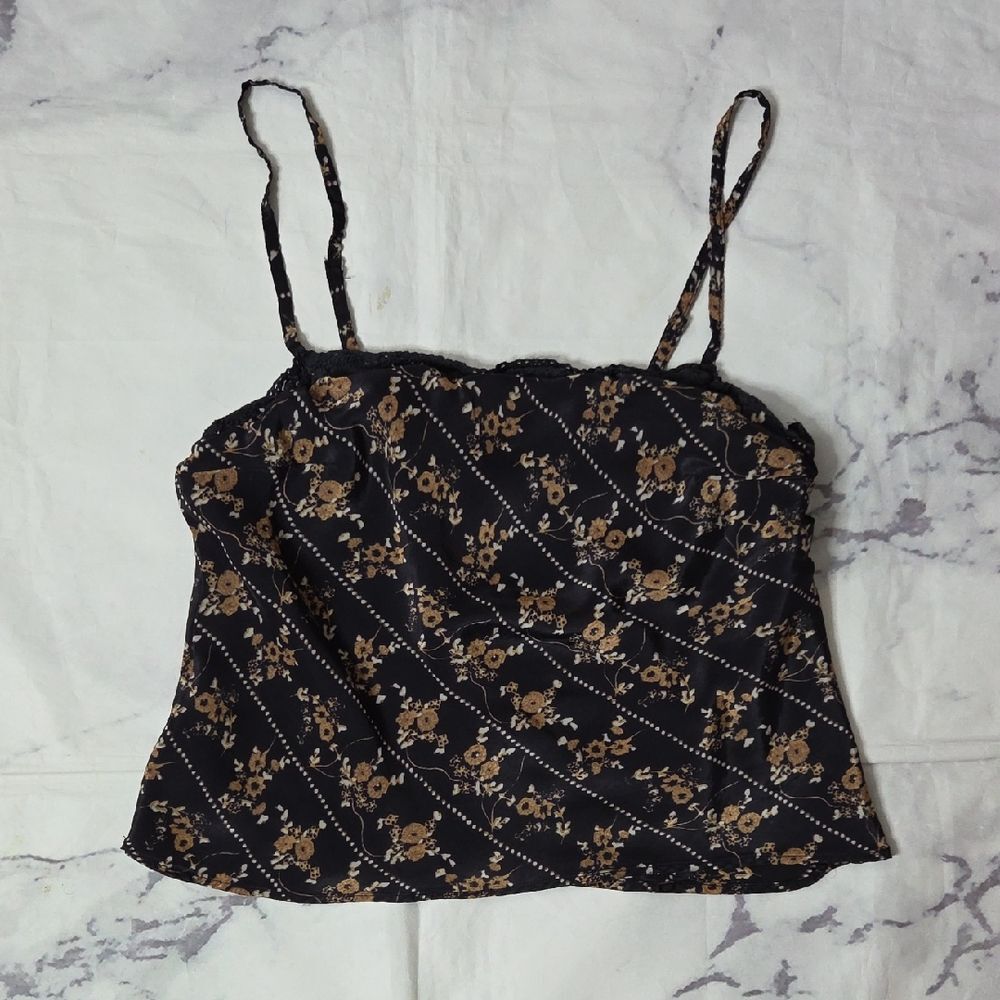 Free People Bali Margot Cami Top In Black Floral Combo